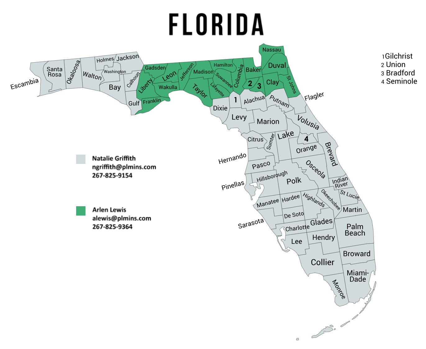 PLM Florida BDR Map