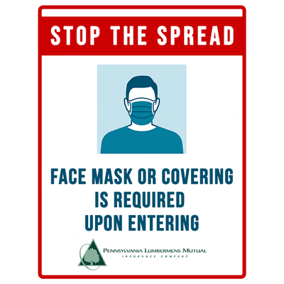 PLM - Stop the spread - face mark or covering required