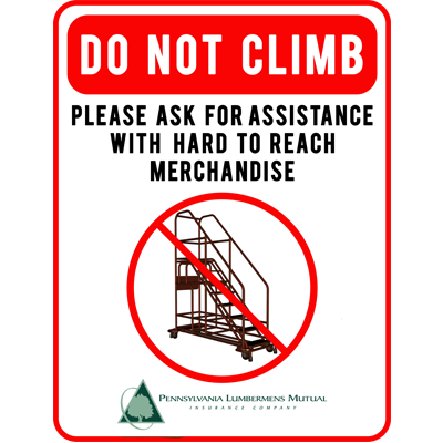 Do not climb safety sign