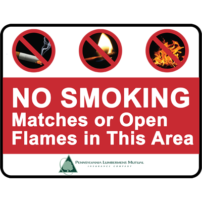 Safety Sign - No Smoking Matches or Open Flames in This Area