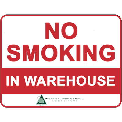 Safety Sign - no smoking in warehouse