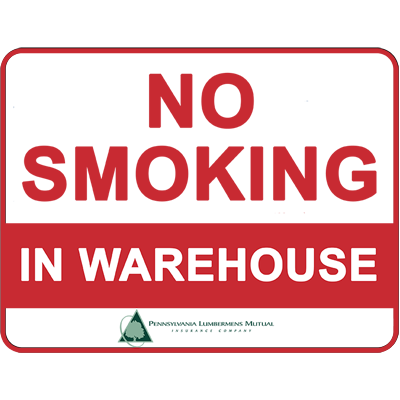 Safety Sign - No Smoking in Warehouse