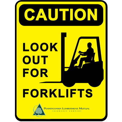 safety sign - look out for forklifts